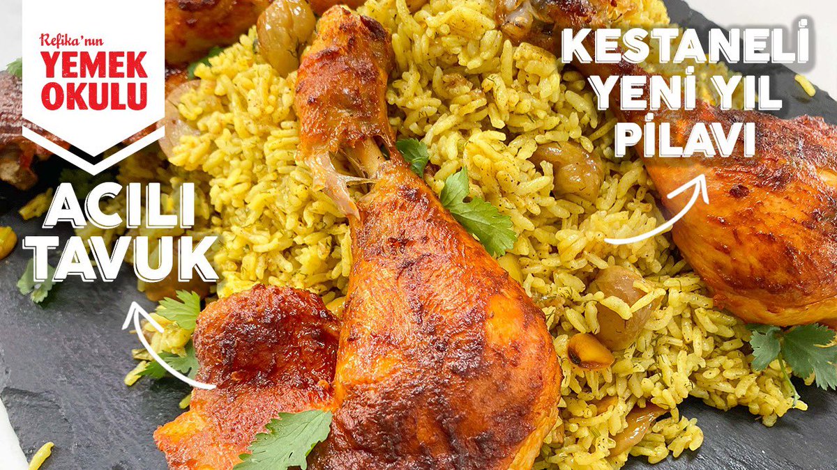 YENİ YILA HARİKA ZİYAFET YEMEĞİ! 🍗🍚 Acılı Tavuk But ve Refikaca Kestaneli İç Pilav Tarifi... 👉🏻 https://t.co/6D2pH4sH02 https://t.co/B51A31ek1T