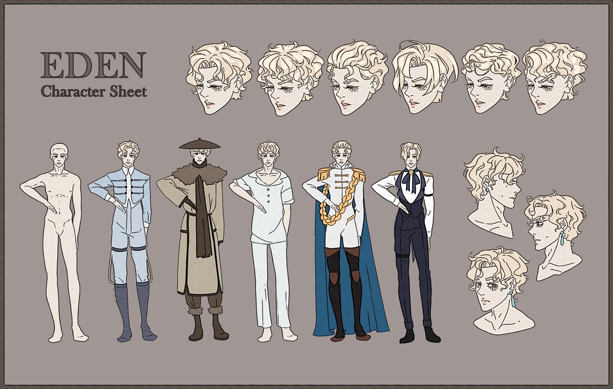 So, while I've been absent from social media, I have also been trying to develop some projects.
Here is the main #character of my biggest project so far, Eden, finally defined and established with a #charactersheet 

#characterdesign #MyOC #animation #outfit #hairstyles #wacom