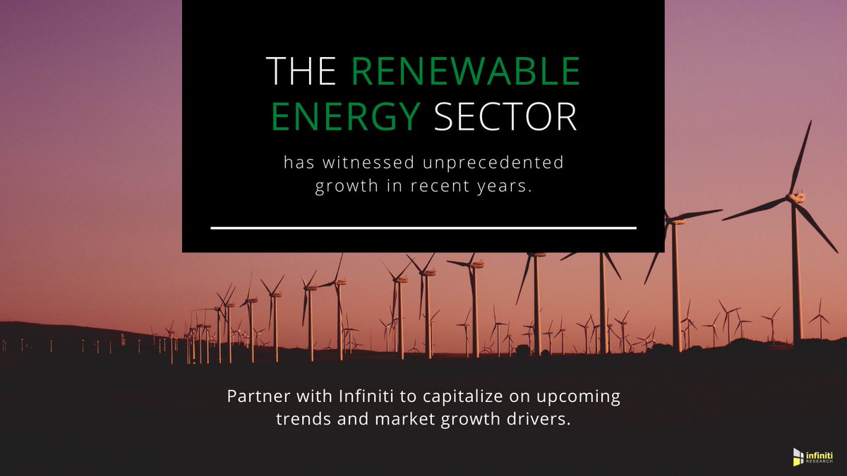 Infiniti_Res's tweet photo. Energy consumption is at an all-time high, and consumers are in search of sustainable alternative #energysources. The #renewableenergy sector has grown due to increasing demand, and other influential trends. Read our recent article to learn more: https://t.co/fEgud2WiZs https://t.co/4LAG7xf0kE
