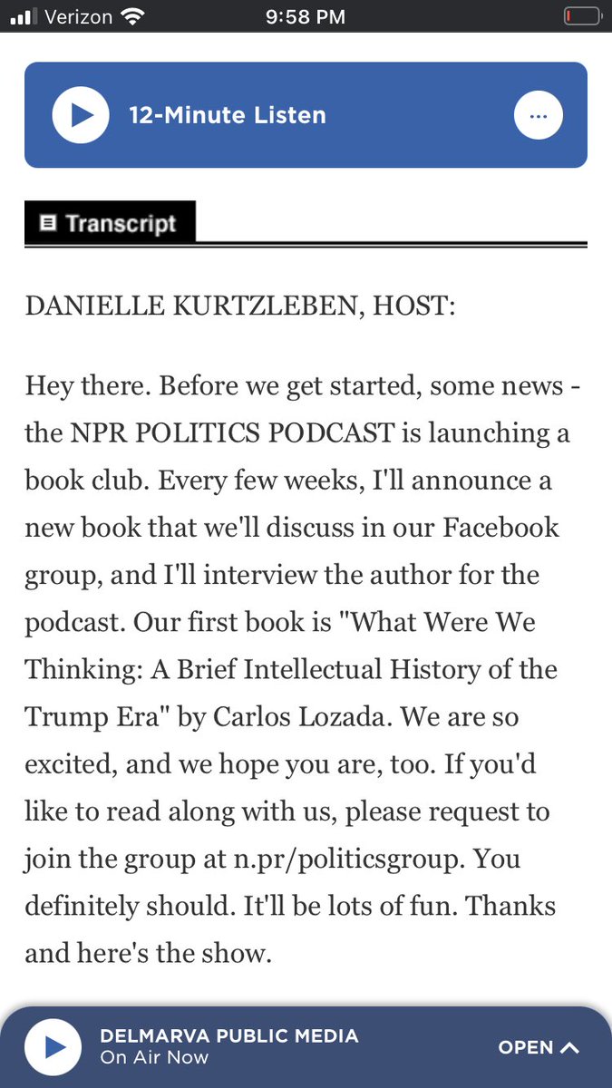 Cool news. Looking forward to discussing WHAT WERE WE THINKING with ⁦@titonka⁩ on the ⁦<a href="/nprpolitics/">NPR Politics</a>⁩ podcast: npr.org/transcripts/95…
