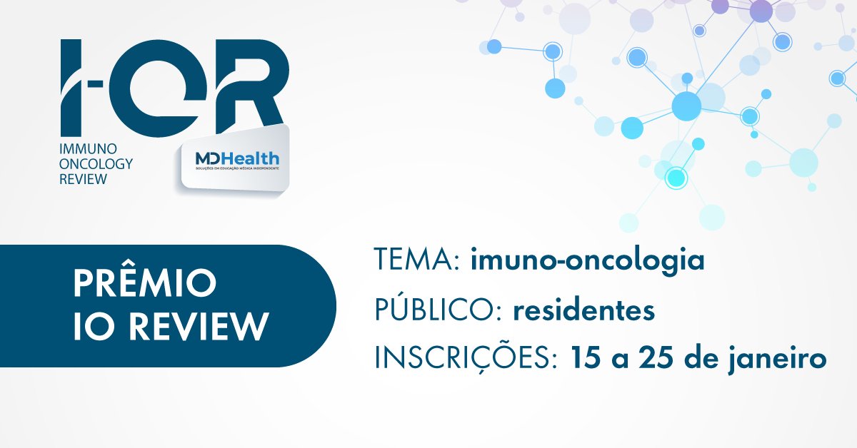 BrasilOncologia's tweet photo. Residente, prepare seu artigo sobre imuno-oncologia e submeta ao Prêmio #IOReview para concorrer a uma viagem para um congresso nacional.
As inscrições serão abertas em 15 de janeiro. Em breve mais informações sobre as regras e o evento, que acontece em 23 e 24/02.
#mdhealth https://t.co/rfulczqZZp