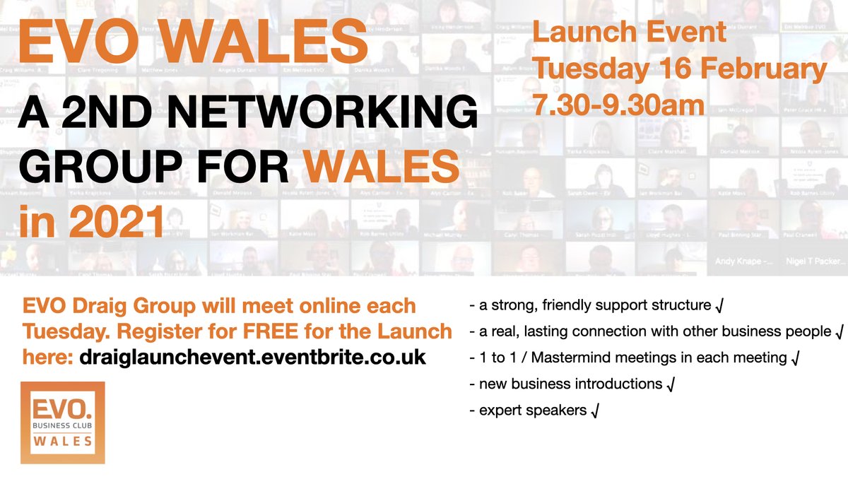 EvoNetworking's tweet image. EVO is now opening a 2nd and, in April, a 3rd networking group in Wales.