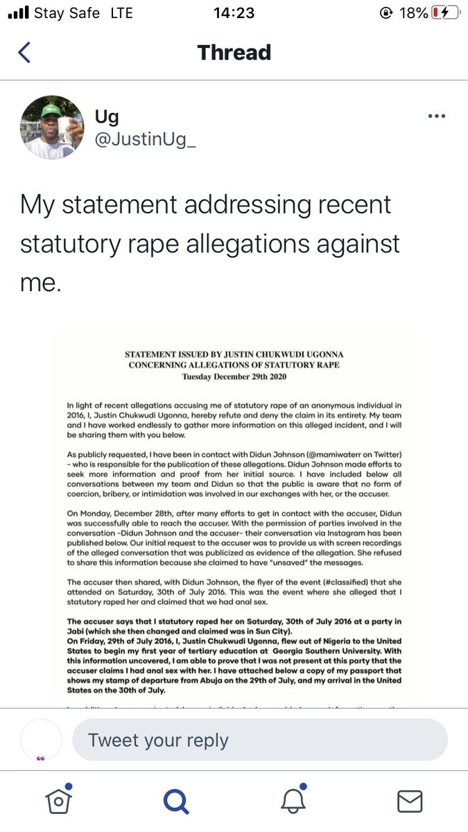 Naija_PR's tweet photo. The anal sex at age 14 was false as Justin UG has now shared his own side of the story. https://t.co/heM3ZHrv2e