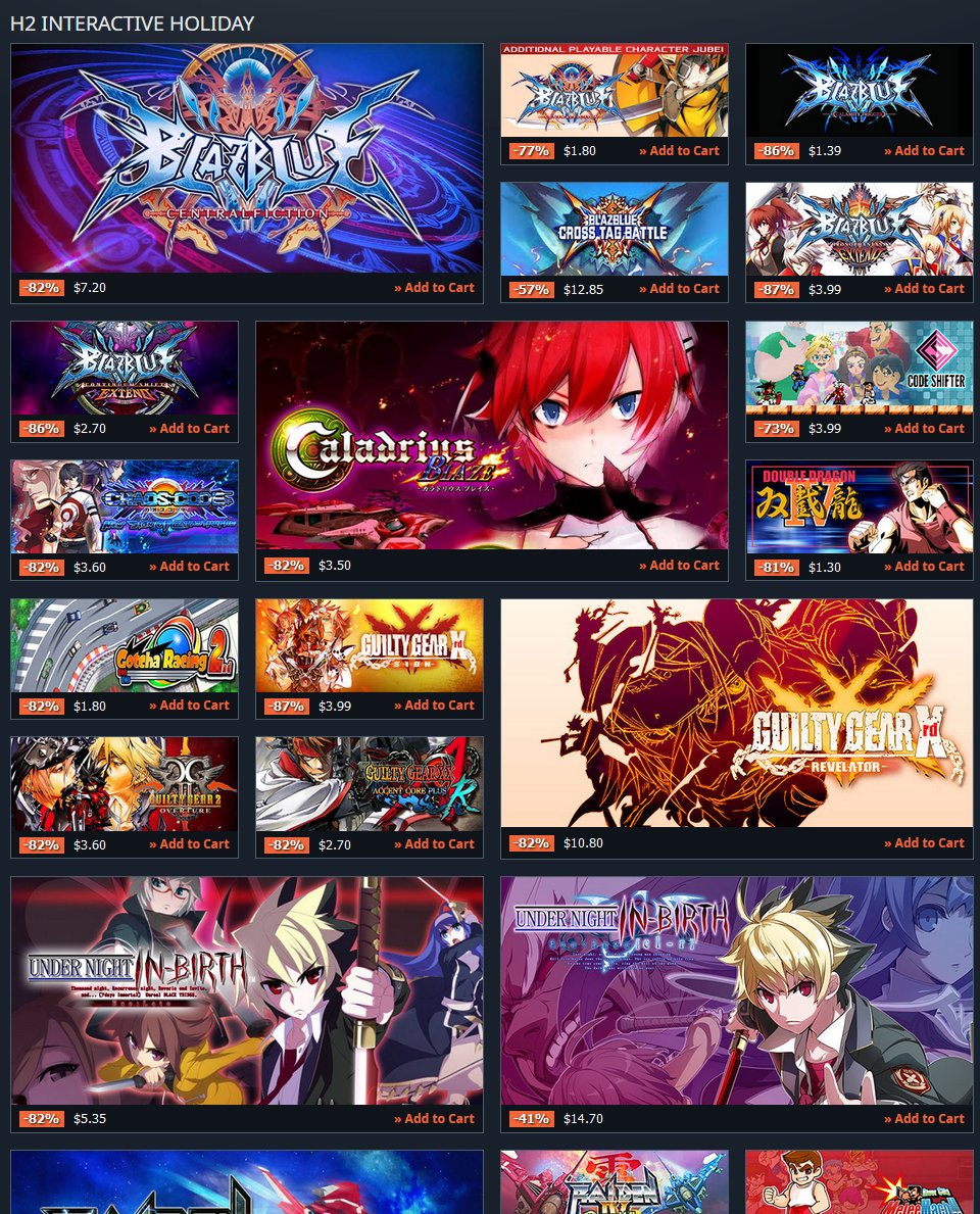 GamesplanetUK's tweet photo. Pick your fighter and battle it out with new offers on @H2InteractiveJP titles incl: #GuiltyGear, #BlazBlue, #CodeShifter and much more! ๐
๐ https://t.co/6f0dccthf5
Deals end Jan 6th at 15:59 PDT / 23:59 GMT https://t.co/GmLxWpGhrr