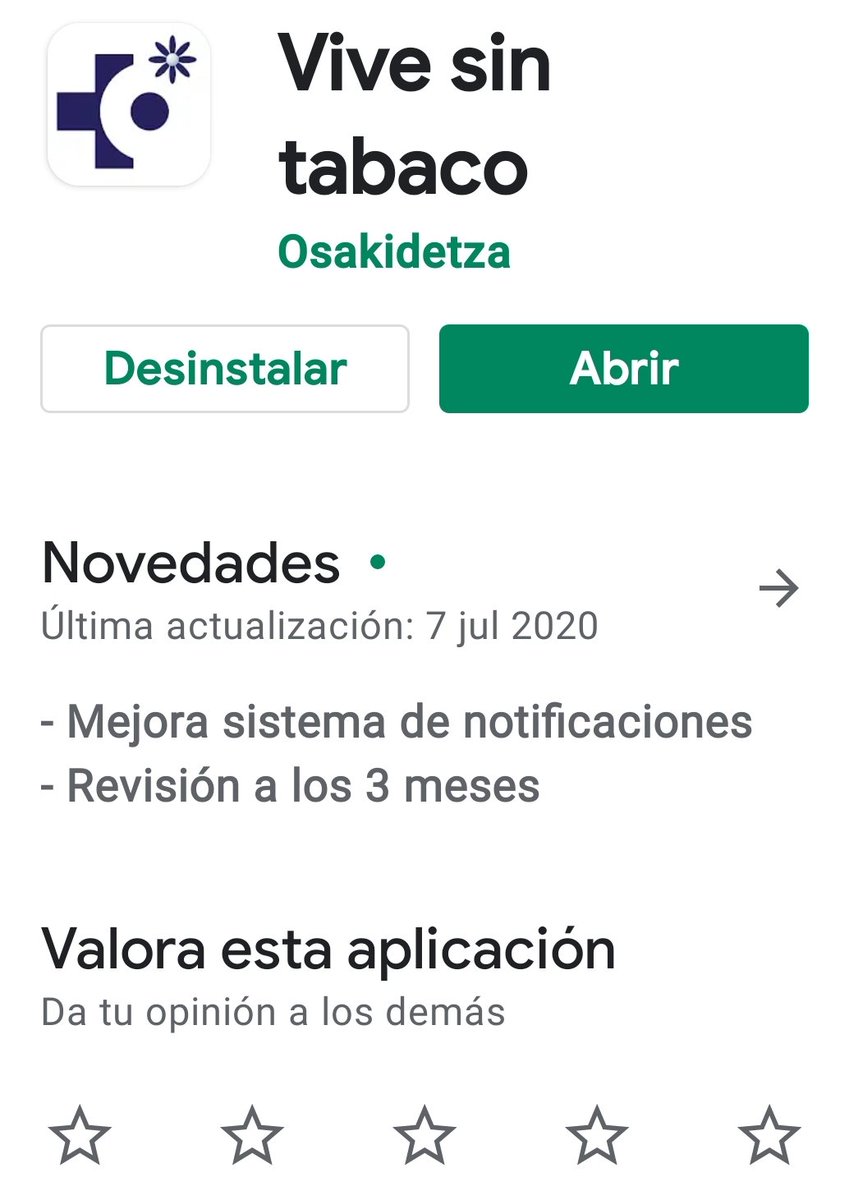 AntxonApinaniz's tweet photo. App” Vive sin tabaco” Terapia combinada.
Ttratamiento que combina la utilización de una #APP con visitas a tu profesional de referencia. 
#osakidetza #osasuna
#tabakoa #app #saludigital
#mhealth #eHealth
#DiaMundialSinTabaco2021
https://t.co/TcosUvzN70 https://t.co/wjfYTjbmMH https://t.co/dgz2P1cCRf