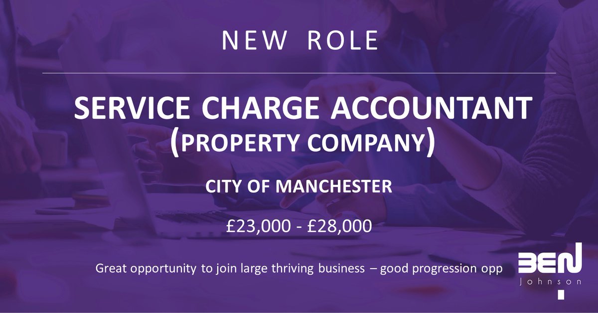 BenJohnson_Rec's tweet photo. New Year New Job! Great opportunity for a Service Charge Accountant for a large property business in #Manchester. Remote working available. Excellent progressional opportunities. Salary £23,000 - £28,000 #property #accountant #job #vacancy  #finance https://t.co/ahazXes7EK https://t.co/dDx05CaKfG