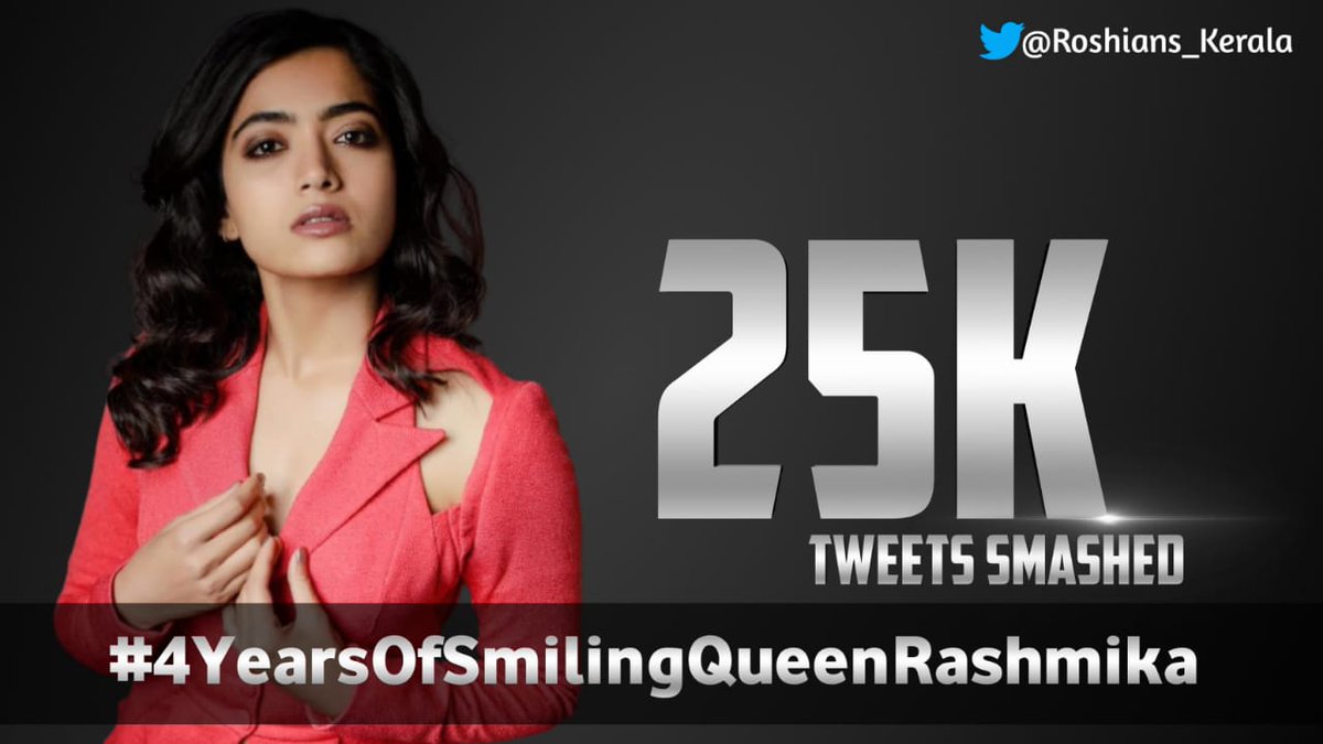 RvekOfficial's tweet photo. 25K smashed 🔥🔥

#4YearsOfSmilingQueenRashmika 
#IrreplaceableSaanvi https://t.co/798uuudJsa
