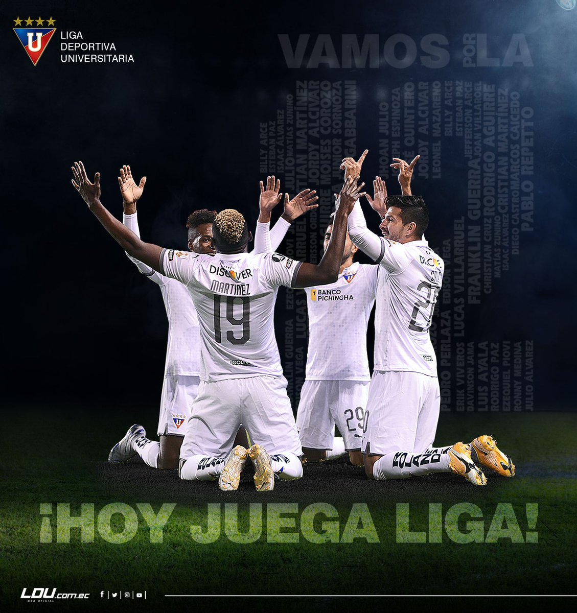 LDU_Oficial's tweet photo. ¡El último y más importante partido del año se juega en la casa de todos los liguistas!
¡Hoy juega LIGA y nada más importa!
#YoCreoEnLIGA
#VamosPorLa12 https://t.co/a2wtrGtCSO