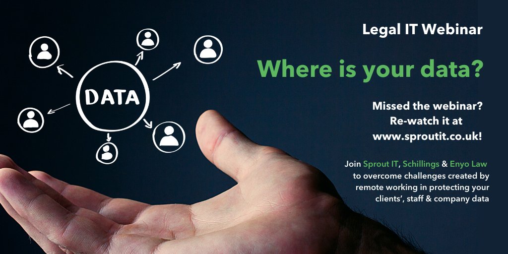 Sprout_IT's tweet photo. 2020 has been a very busy year but don't worry you can still #catchup on the #SproutIT #webinars! Refresh your knowledge by watching our Where is your data? - Legal IT Webinar. https://t.co/GwNvK3LEeO
#LegalIT #2020Review #ReadyFor2021 #DataProtection #CompanyData https://t.co/neXBPlaSiB