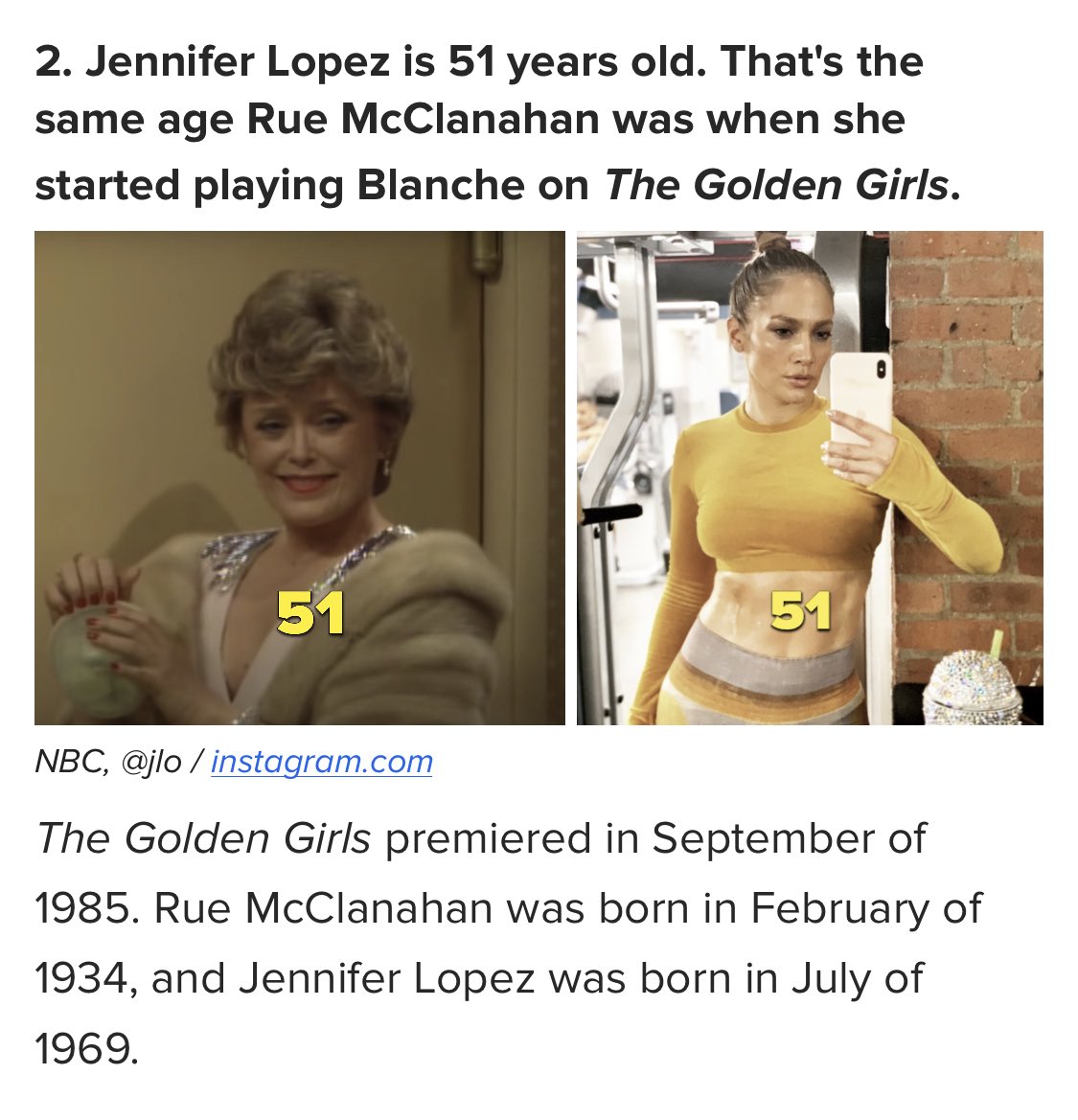 digiwonk's tweet photo. I am not sure that 2020 JLo is progress over 1985 Rue. Does JLo eat cheesecake and visibly age? Compulsory youth is only the adjective ever chasing the lost noun, chasing chasing chasing. https://t.co/TYsTTG9J7U