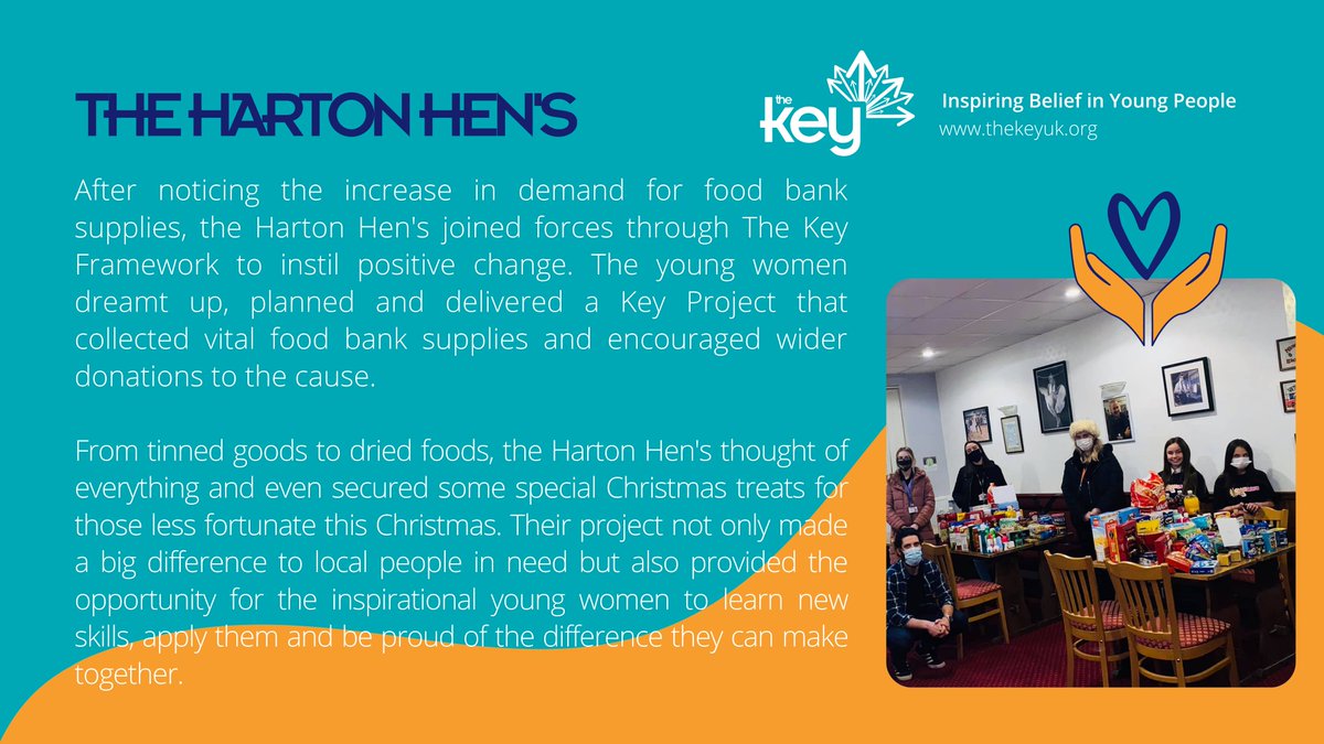 thekeytweets's tweet photo. Another shining example of the compassion and kindness of young people comes from The Harton Hen's! Their Key Project responded to the increased demand that local food banks were facing during the pandemic by starting their own donation drive...
@brightfuturesST https://t.co/fEc95nbVev