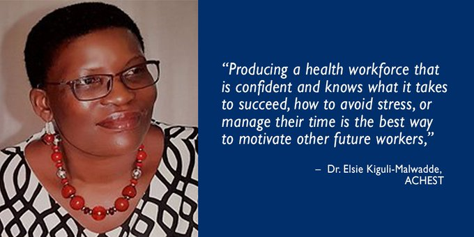 ACHEST1's tweet photo. #YEARinReview2020
#ACHEST Director of #Healthworkforce Education and Development, Dr. Elsie Kiguli-Malwadde @EMalwadd  had an interview with the @HRH2030Program about the #MedicalInternshipUG program

https://t.co/hIZGGKY3NS https://t.co/aERh7lND0u