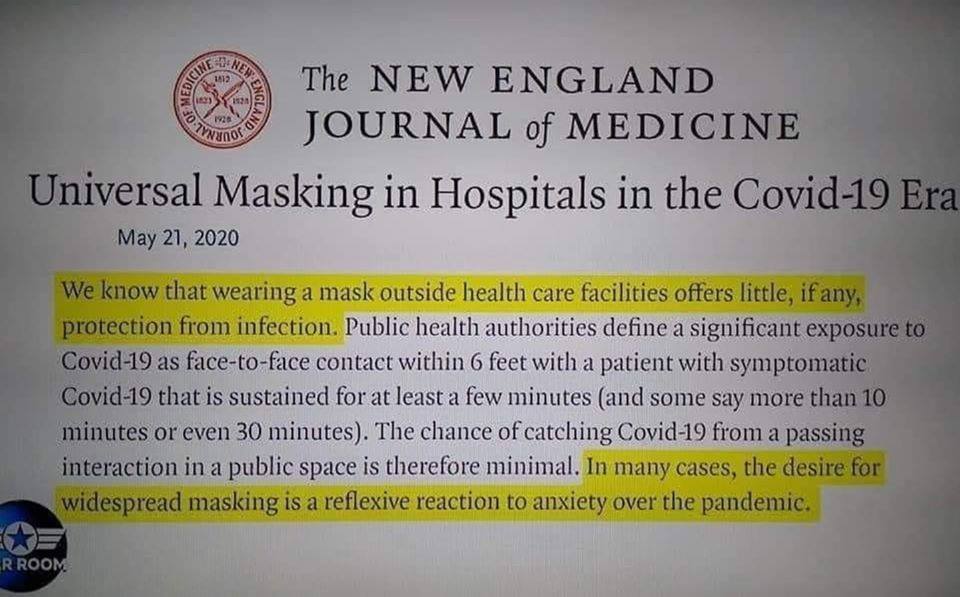 But of course, he wasn't the only medical professional to initially say don't be foolish.How about this trusted resource, reiterating Surgeon General's February position in May, a month after he decided to change his position based on a claim of "new evidence."