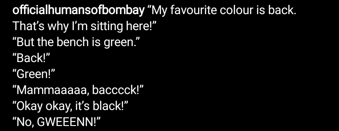 Humans of Bombay captions that look like shitposts