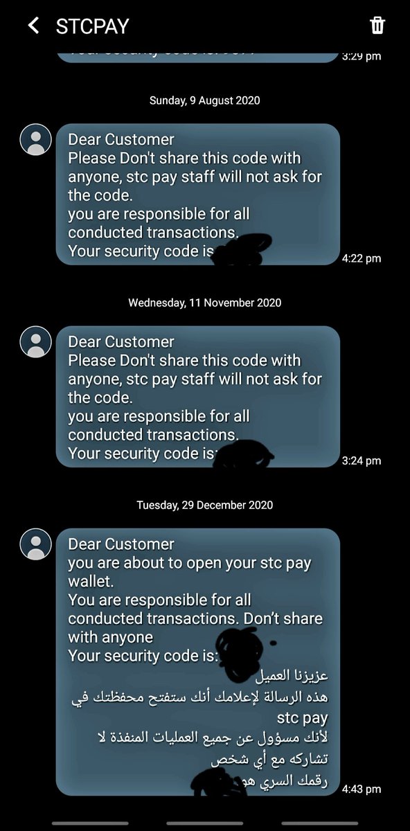 AnasXc60's tweet photo. @stcpay_ksa 
السلام عليكم جاني اتصال من رقم يدعي انه من STC Pay  و المشكله انه عارف معلومات حسابي و اسمي بالكامل و يدعي انه هناك مشكله و لابد ان اعطيه الكود المرسل على جوالي و الغريب انه الرساله وصلتني من عندكم و انا ما فتحت او طلبت اي شي من التطبيق https://t.co/8YpWMZdyqR