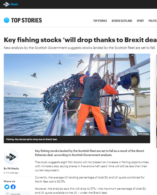 msm_monitor's tweet photo. The Scottish Govt analysis of the Tory Trade Deal and its impact on Scottish fishing has just appeared on STV online.
BBC Scotland continues to operate a complete news blackout of the analysis.
#ScottishToryBetrayal #BBCBlackout https://t.co/8pIjBUg3Rc