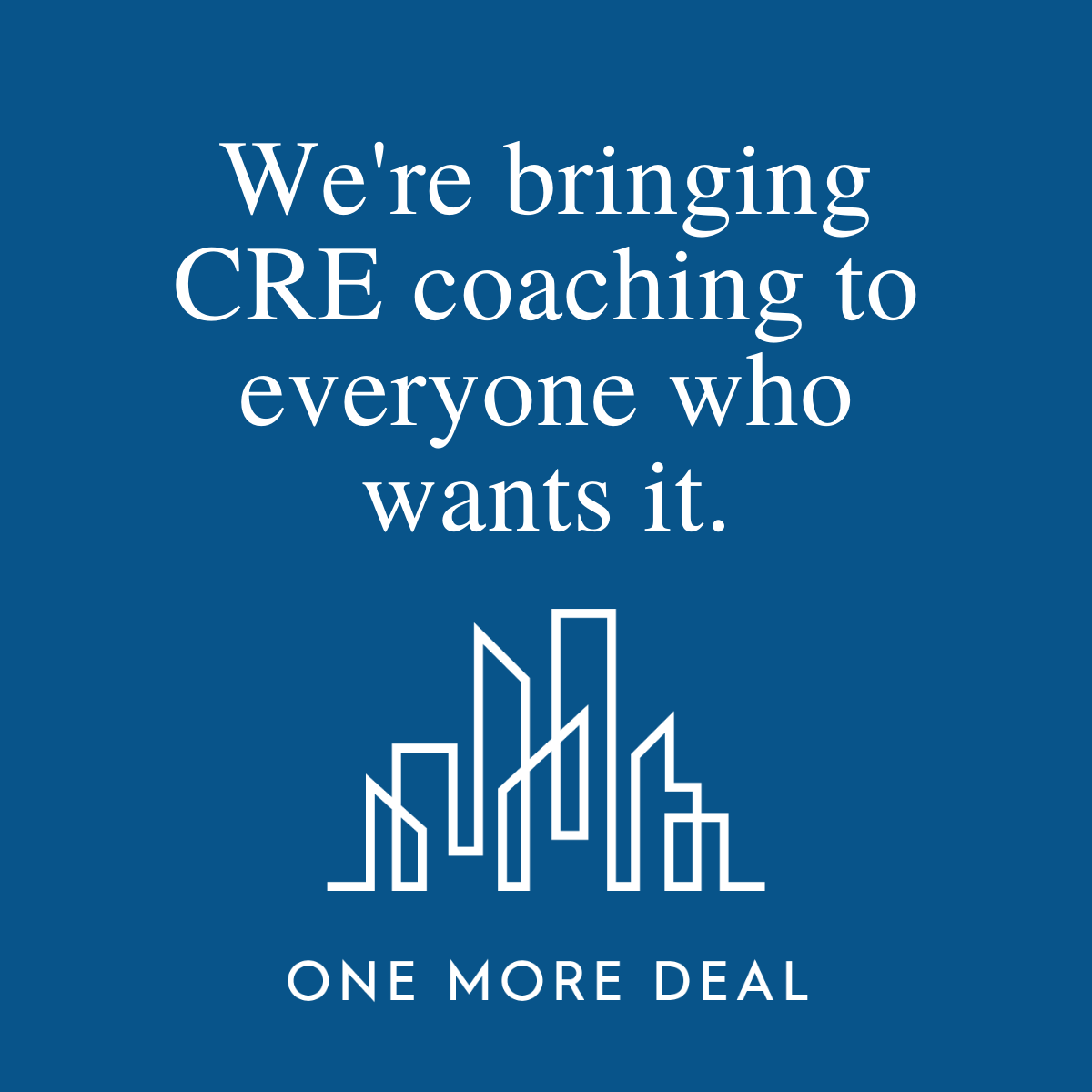 BStrickCCIM's tweet photo. We're bringing CRE coaching to everyone who wants it.
Click to learn more: https://t.co/Zlo6W8q8vY
#coaching #CRE #CCIM #OneMoreDeal https://t.co/1NMdyxS7IS