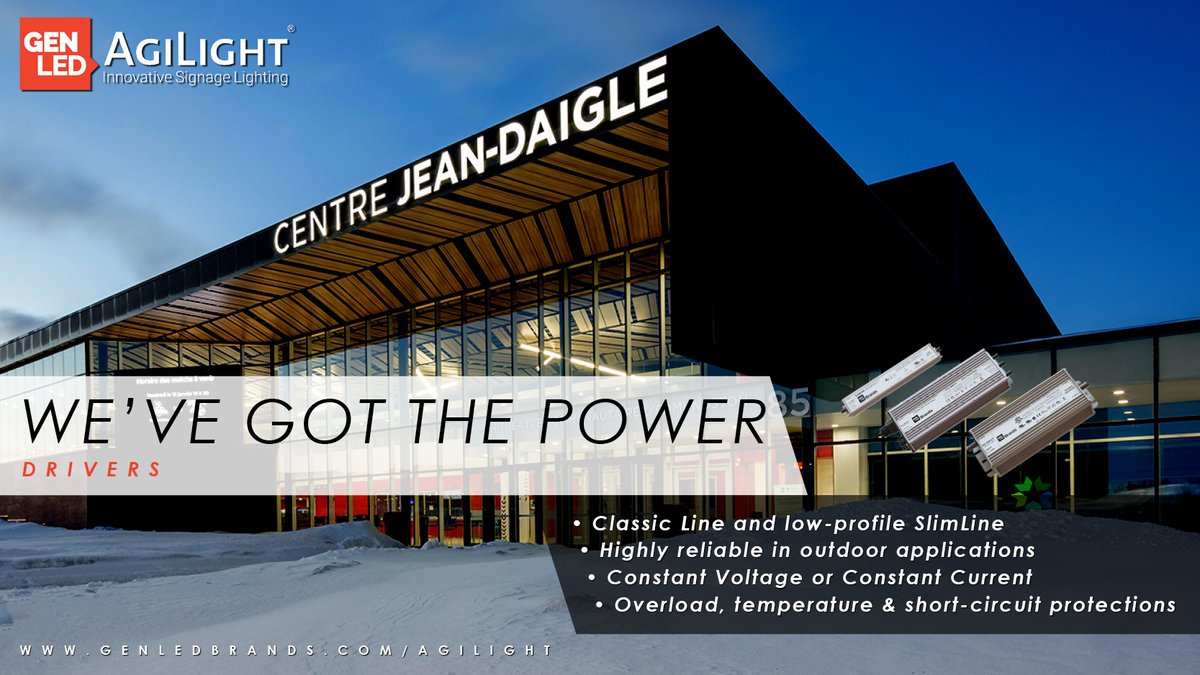AgiLightLED's tweet photo. We offer the most reliable high-performance drivers for outdoor signage lighting solutions, including our Classic Line and low-profile SlimLine power supplies.
#GENLEDAgiLight #AgiLight #LEDlightingsystems #LEDs #signage #drivers #powersupplies https://t.co/G5zPDw5jJV