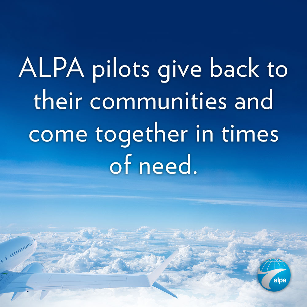 ALPAPilots's tweet photo. Knowing just how big the world can be, ALPA pilots invest in their local communities to make a difference wherever they can. They spark joy around the country through involvement with nonprofit organizations like Honor Flight, Make-A-Wish, and Pilots for Kids. #thankapilot https://t.co/2H7b9Kqcv0