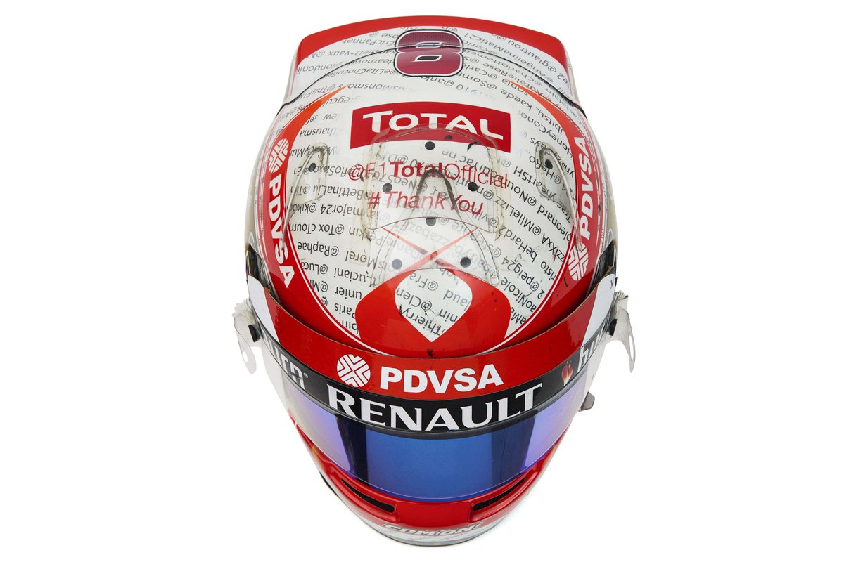 2014 - Mônaco Em uma parceria com a Total, Grosjean colocou o nome dos fãs que dessem RT na marca.Segue o tweet original: https://twitter.com/RGrosjean/status/462537749854429184?s=19