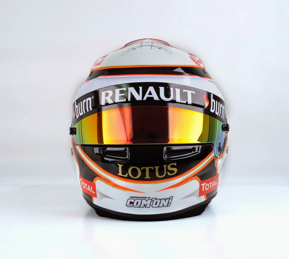 2014 - Itália Capacete feito por um fã, em um concurso onde você podia criar seu próprio design de capacete e enviar ao Grosjean.
