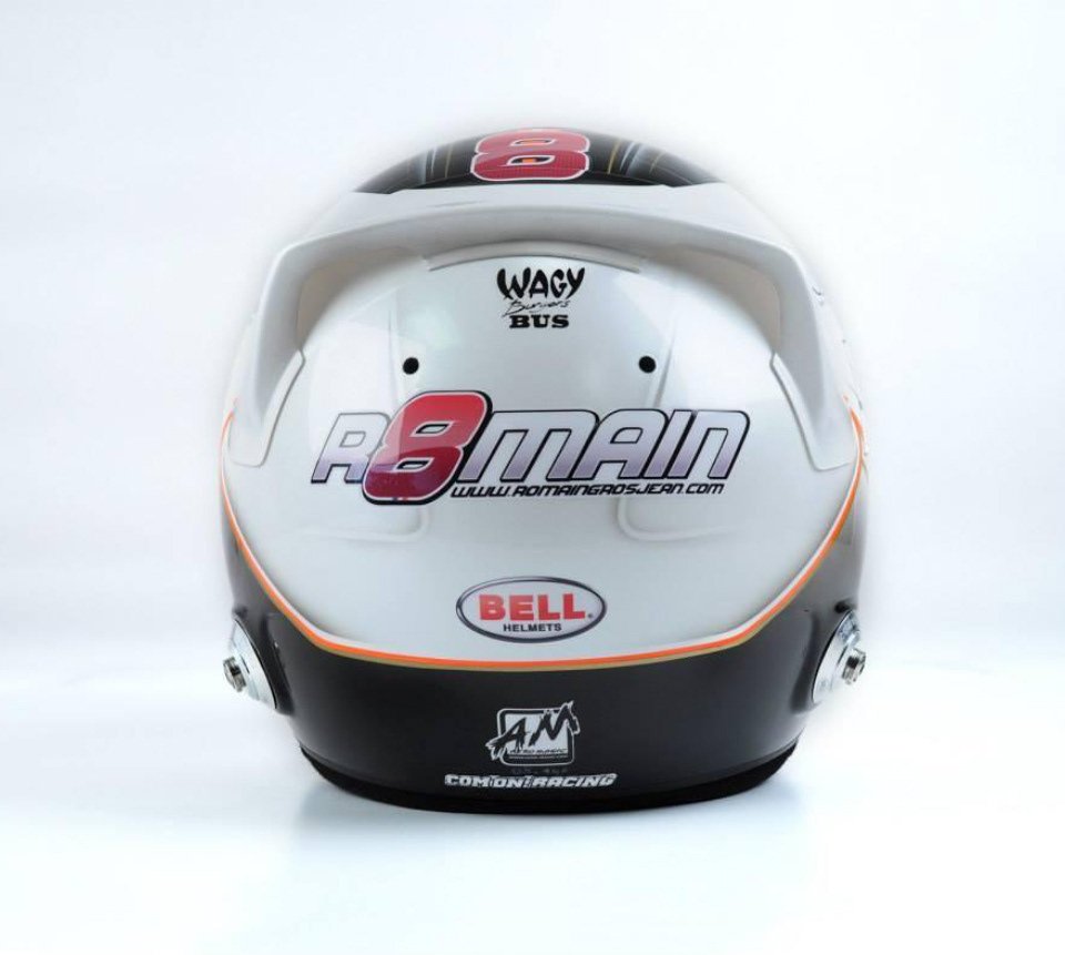 2014 - Itália Capacete feito por um fã, em um concurso onde você podia criar seu próprio design de capacete e enviar ao Grosjean.