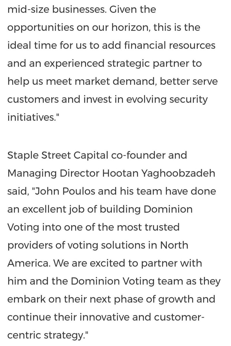 ~3~Dominion was bought by Staple Street Capital in 2018.