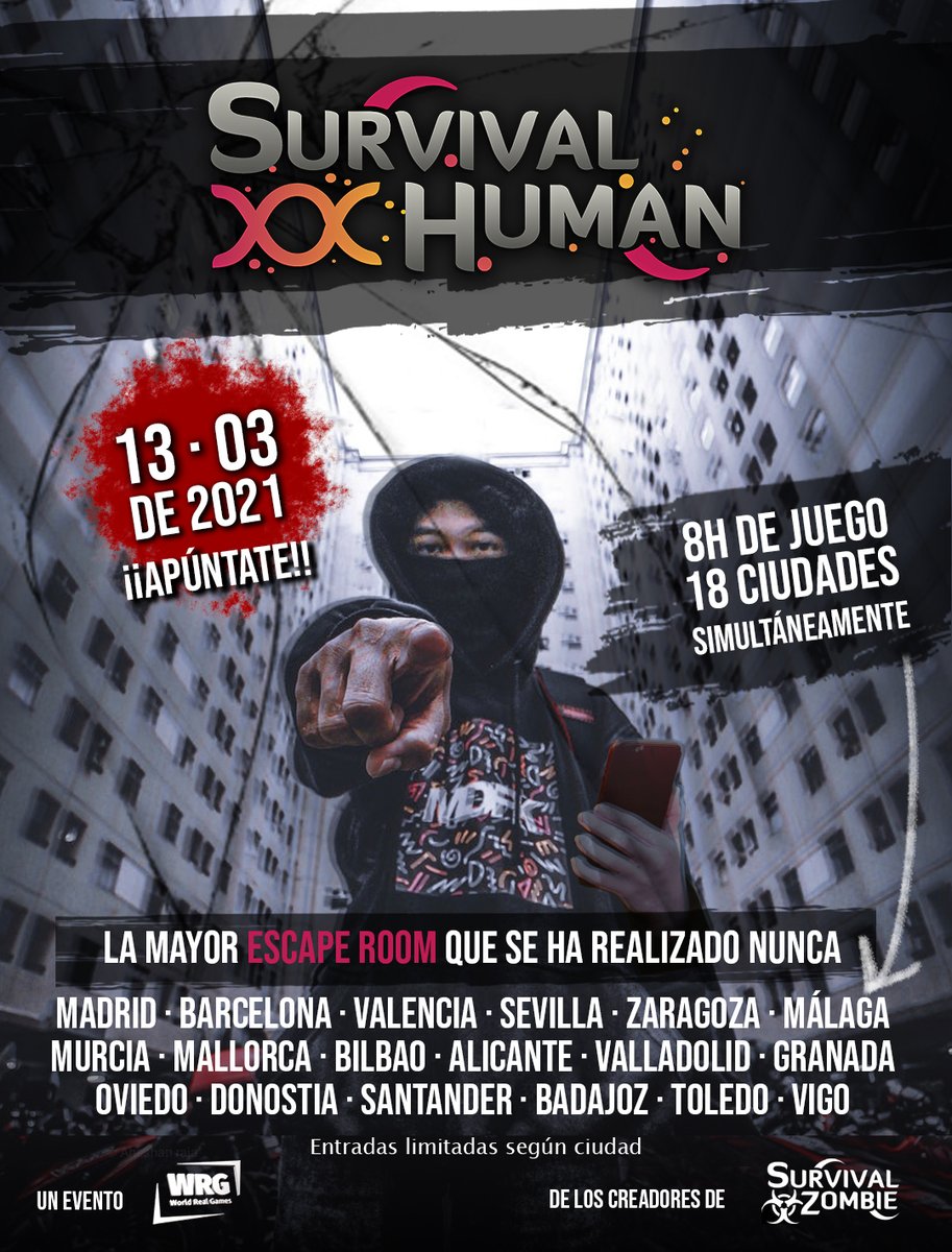 💥💥💥¡HA LLEGADO EL DÍA!💥💥💥
Tras meses de espera traemos un nuevo evento, pero adaptado a la realidad de nuestros días.

Cero contacto y 100% seguro. Eso sí, como no sabemos hacer las cosas de otro modo... A LO GRANDE.

DENTRO HILO⬇️⬇️⬇️
survivalzombie.es #SurvivalHuman