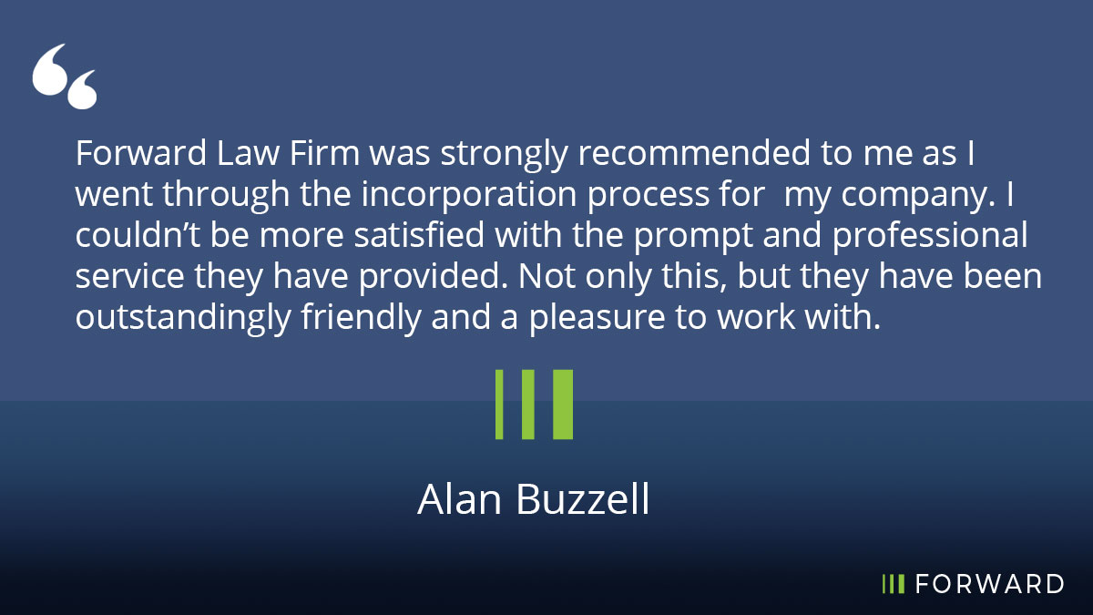 forwardlawfirm's tweet photo. A few months ago, our client, Alan Buzzell, consulted with our firm to establish his new business venture, Duel Approach. Delighted by the professionalism, quality of service, value, and responsiveness of our team in handling his legal matter, Alan left us an outstanding review. https://t.co/KjiRbgoPzw