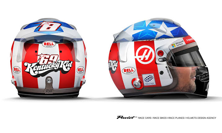 2017 - EUA Capacete em homenagem à Nicky Hayden, campeão da MotoGP que faleceu em maio de 2017.