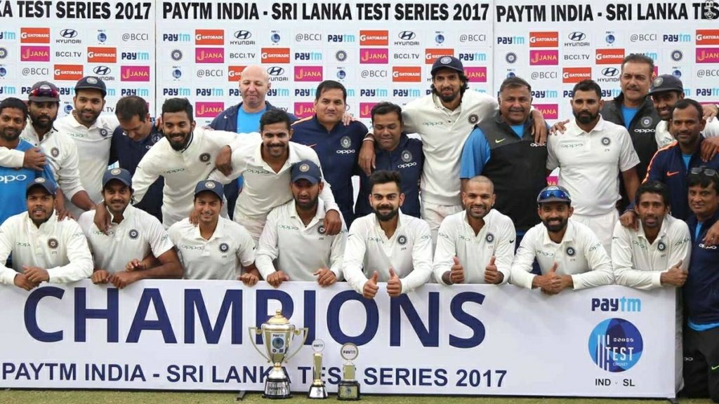 10. Nov 17 - SL tours IN - 3 matchesThe rain stuck series ended in 1-0 in favour of India. Virat scored mammoth 610 runs with 2 double centuries and a 100 for which he got Man of Series. India made a world record of most successive series win equalling Australia's record of 9.
