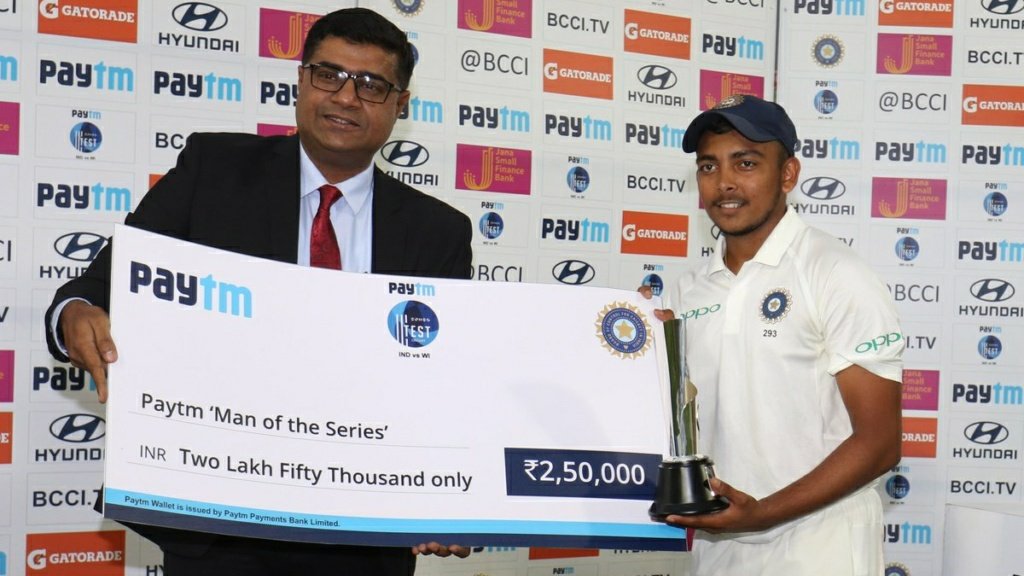 13. Oct 18 - WI tours IN - 2 matchesIndia won both the matches hands down. Highlight of the tour was the young debutant opener, Prithvi Shaw. Kid scored a century on his debut and ammased 237 runs in 3 innings at an average of 118 and thus winning Man of the Series award.