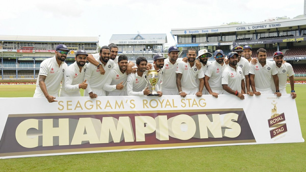 4. July 16 - Tour of WI - 4 matchesIndia won the series 2-0 with the scoreline of WDWD. India got an opener in KL Rahul who scored impressive runs for the 2 matches he got as an opener. Virat scored his first double century and ofcourse Ashwin was MOS for his 17 wickets.
