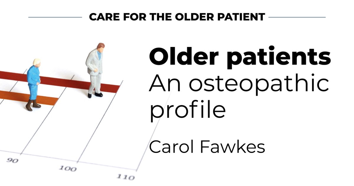 InstOsteopathy's tweet photo. As people are living longer, it is becoming increasingly more important for us to understand the older age groups. In this month’s edition of OT, Dr. Carol Ann Fawkes from the @NCOR_uk profiles older patients, find out  more https://t.co/icphDkYXp5 #osteopathy #osteopathy https://t.co/3N0YABgzwL