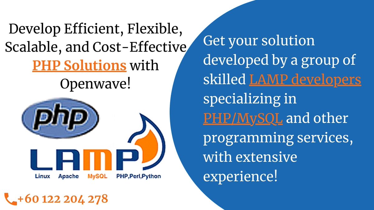 clara_ghosh's tweet image. LAMP development is making waves in the online industry. Avail Openwave&apos;s stellar #LAMPdevelopmentservices for your website today. bit.ly/2CaQyq4  | +60 122 204 278