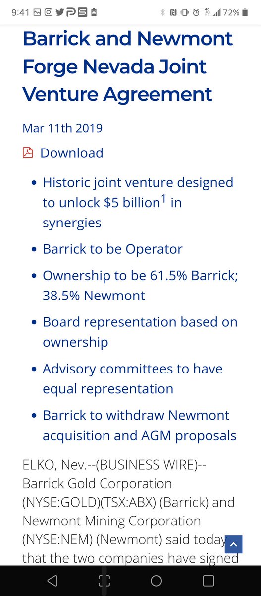 ~14~After the election, UBS securities increased their stock position in Newmont Co to $317M. Ironically the company they decide to merge with in July 2019 was with Barrick. Remember earlier in the thread I covered the connection of Barrick with the Clinton Foundation.