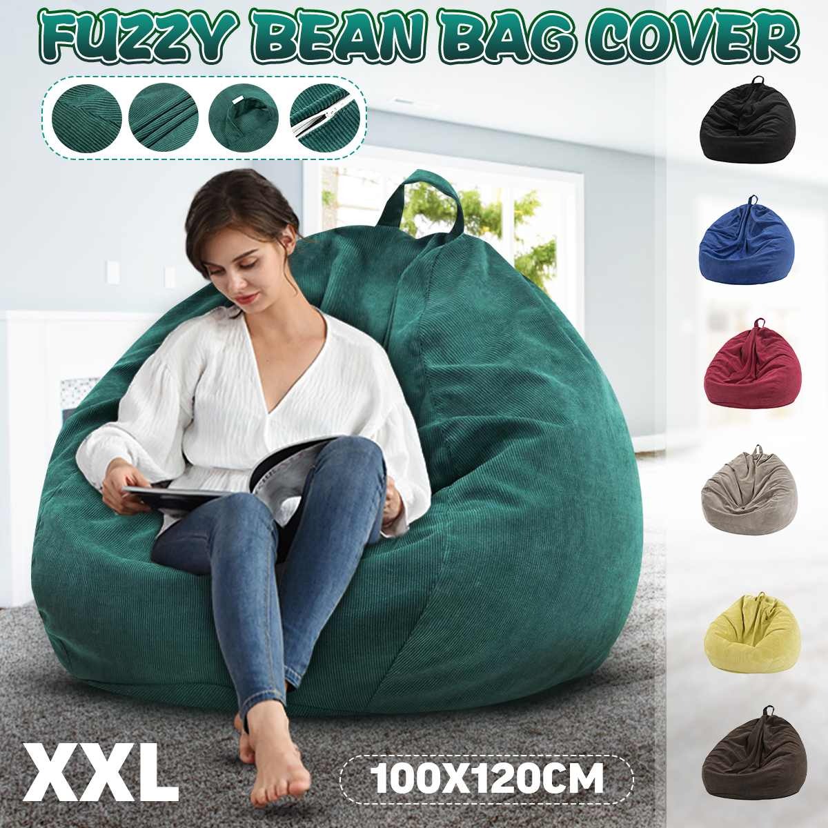 Check out Bean Bag Chair Sofa Cover With Inner Liner Warm Corduroy Lounger seat puff 7Color  ebay.us/gOZB6Y via <a href="/eBay/">eBay</a>