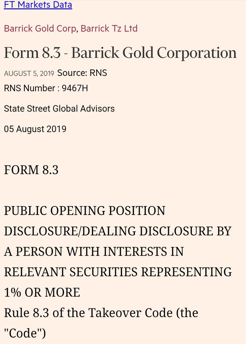 ~17~On 8-2-19 State street global bought securities of Barrick gold. State Street Global Advisors was also retained as a sub-advisor the Blackstone Group. This leads me to Mr. Glenn Hutchins, the founder of Silver Lake Partners which has ownership of  #Solarwinds