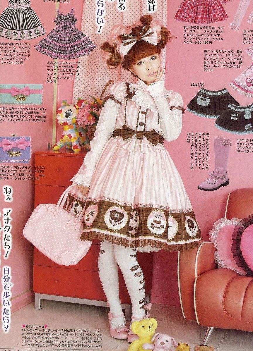  #LolitaFashion is appealing to many young people because it is for one's self and it's fun and quirky and it doesn't care that it's not stylish. It's very freeing to put on a fluffy dress and to say "I don't care if society thinks this is fashionable, I feel cute, so I'm happy!"