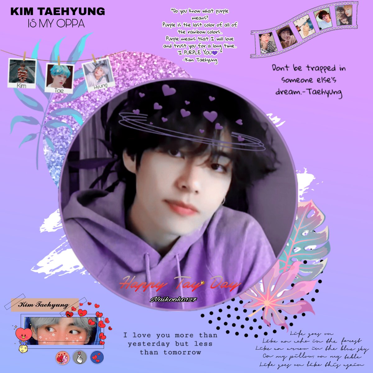 Naikook0127's tweet photo. Happy Happy Birthday to Our Boxy smile(Kim Taehyung) stay pogi and Healthy dahil pag punta ko ng South korea kikidnapen kita charot.🤣 생일축하합니다 김태형🎂 I PURPLE YOU💜💜

#KimTaehyung  #HappyTaehyungDay #HappyBirthdayTaehyung #TaehyungOnBurjKhalifa @BTS_twt https://t.co/Z97rHxeZXo