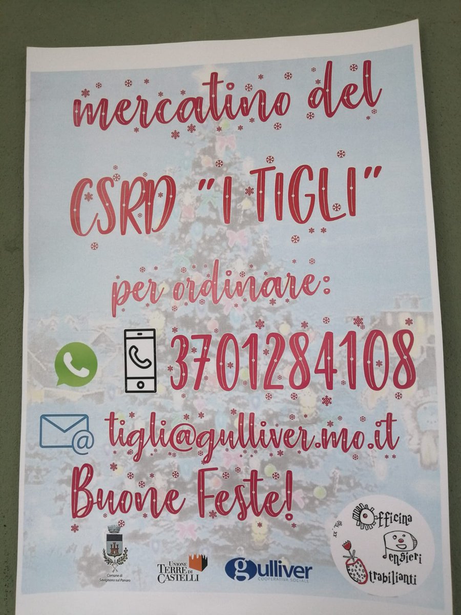 GulliverModena's tweet photo. #mercatinidinatale #insicurezza #savignanosulpanaro tutti i prodotti sono stati fatti dagli Ospiti del #centrodiurno #itigli e igienizzati prima di essere confezionati ed esposti! #noicisiamo #uniticelafaremo @legcoopsociali
https://t.co/Q2Up1TGA0m https://t.co/v3X5waLa34