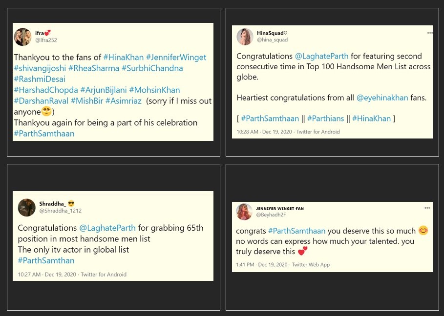 The 65th MOST HANDSOME MAN was applauded across all ITV FDs! How he made us & ITV proud! A milestone! Love for this man transcends boundaries of time & space. Behooves his trending across the globe, unplanned & in the middle of midnight!  #ParthSamthaan 23/n