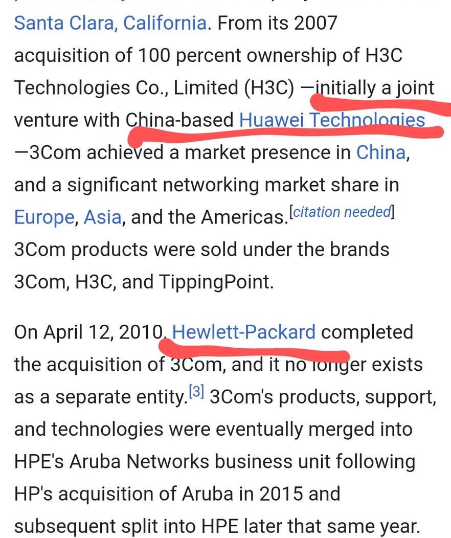 ~25~3com ended up getting bought by hp. Before the deal closed 3com and  #Huawei did business together. Another note is that Sudhakar worked with Motorola solutions as well. These companies violate human rights and bribing gov’t officials https://www.sec.gov/news/press-release/2014-73