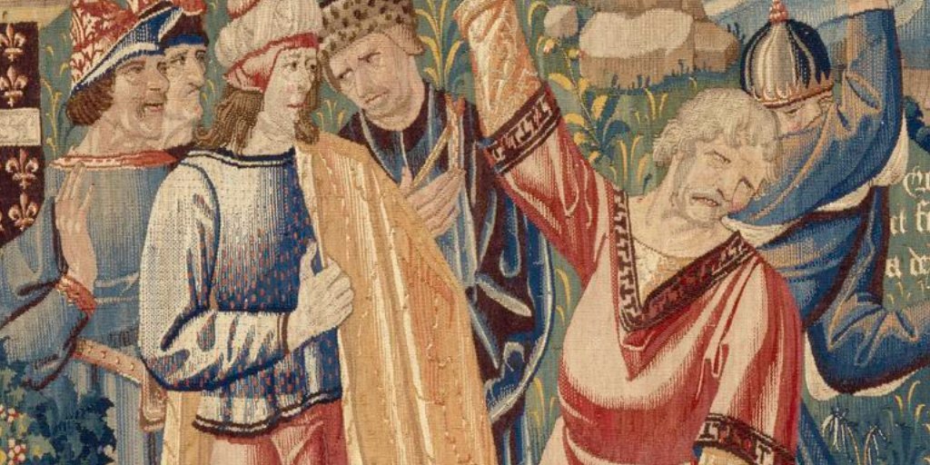 Oh la la, quelle grimace 🤪! On a retrouvé Scrooge dans une de nos tapisseries…