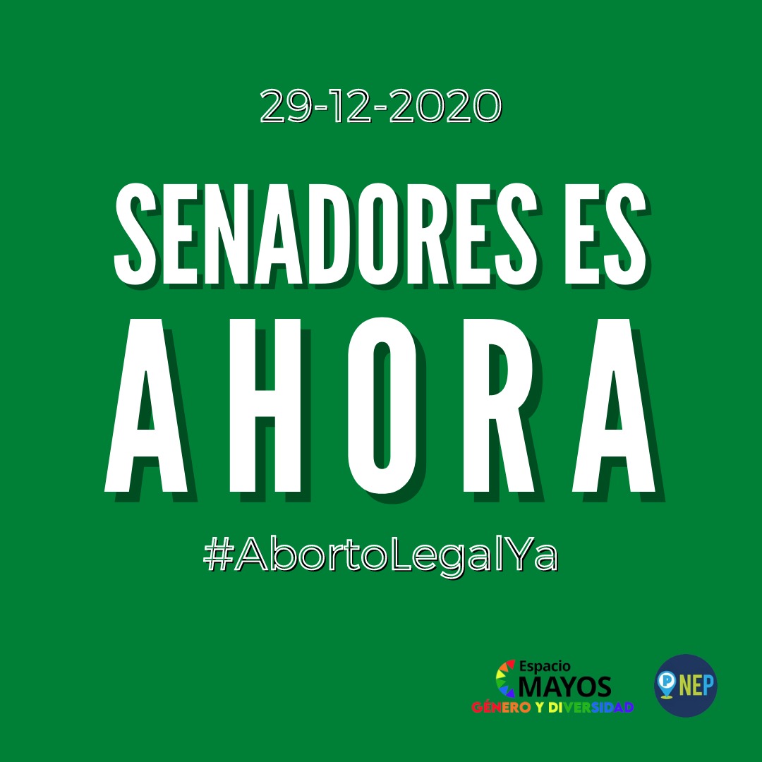 #EsAhoraSenado #SeráLey #AbortoLegalYa #AbortoLegalEsJusticiaSocial 

<a href="/NEParticipacion/">Nuevo Espacio de Participación</a> <a href="/EspacioMayos/">Espacio Mayos</a>