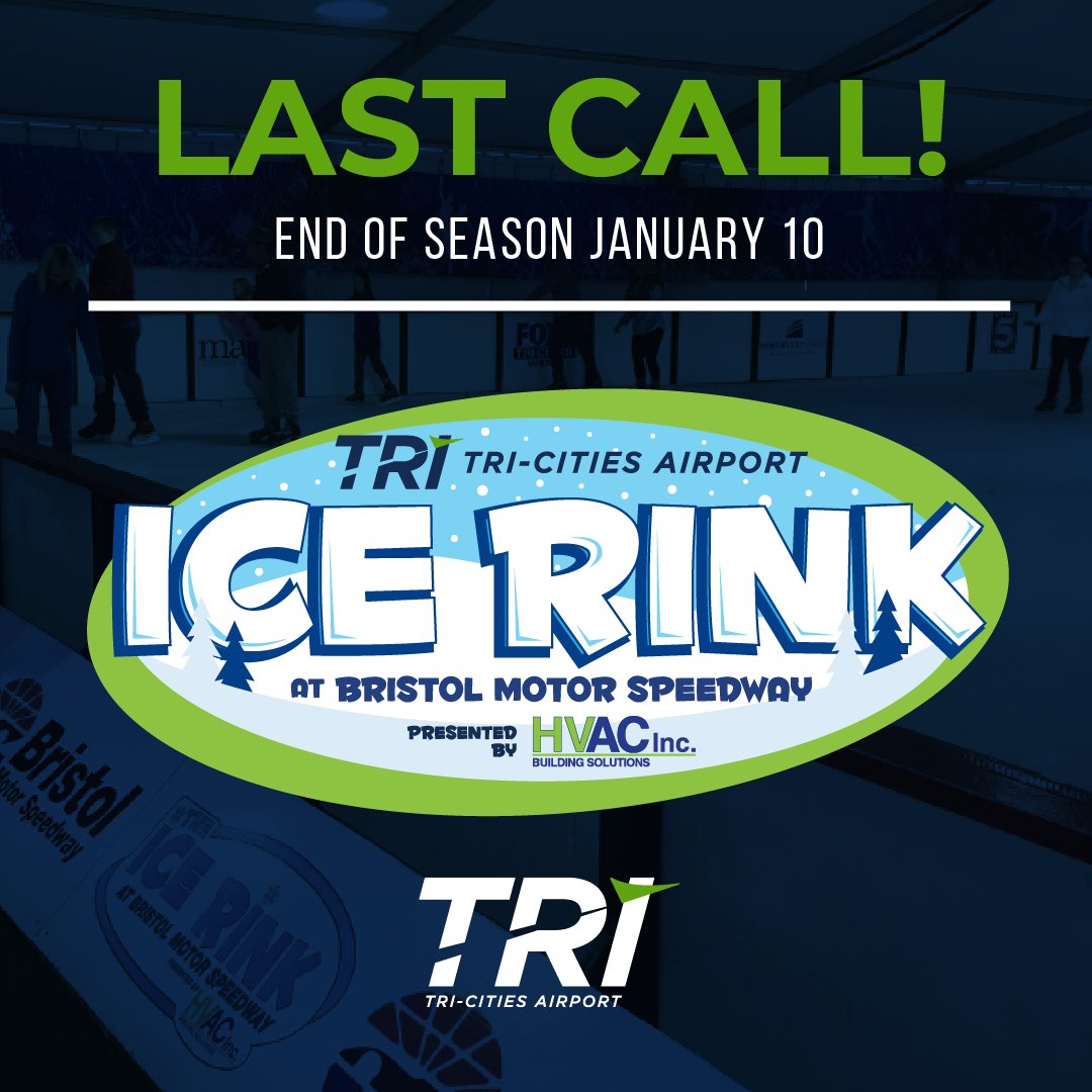 There's still time to visit the Tri-Cities Airport Ice Rink presented by HVAC at Bristol Motor Speedway. Make reservations and learn more: https://t.co/nDcNdSrONN https://t.co/laxY2XhQgS