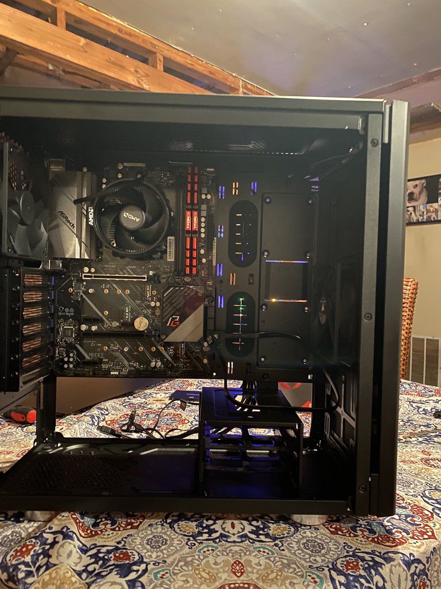 TCR4Life's tweet photo. My @AMD Ryzen 5 processor came in and I got it installed! Now I’m just awaiting my keyboard and my power supply and then I can make music again! 
.
.
.
.
.
#cinematography #ps4 #gamingsetups #gaming #pcgaming #asus #gamer #gaminglife #pcgamerrgb #gamergirl #game #setup #gamingpc https://t.co/0iVj3rAAXu