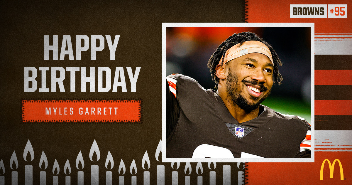 Browns's tweet image. RT to wish @MylesLGarrett a Happy Birthday! 🥳