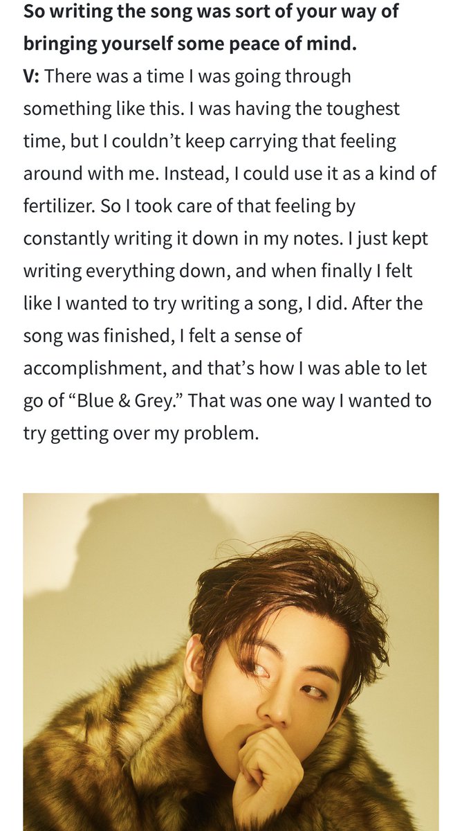 another example is when how he wrote blue and grey