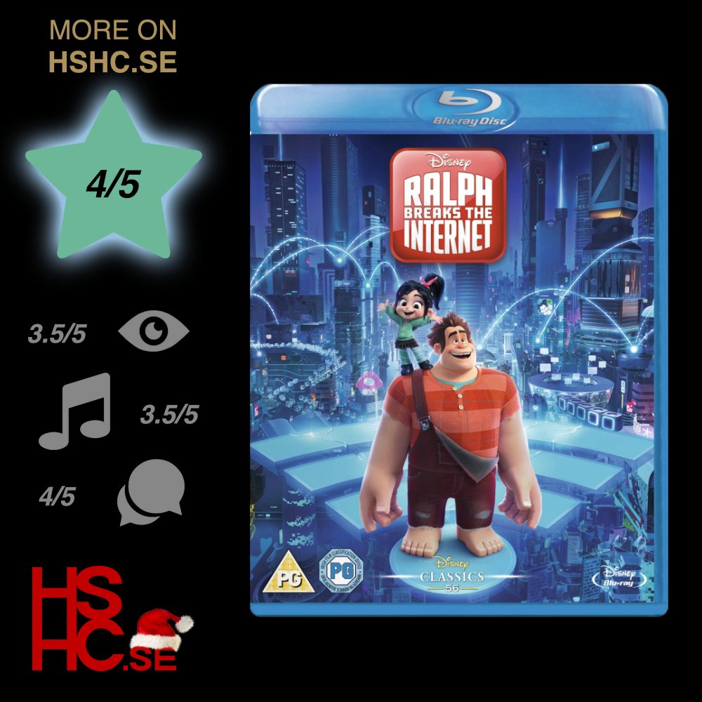 HSHC_SE's tweet photo. Day 29 in our #December #Calendar The #HomeCinema Calendar for #MovieRatings and #Reviews. Todays #Rating is #WreckItRalph in #RalphBreaksTheInternet from 2018. Absolute recommend to watch it with the family if you haven't already! 
https://t.co/QCYp5OznzJ
#HomeTheater #HemmaBio https://t.co/qKWalZjRWT
